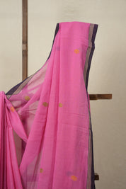 Pink Bengal Mul Cotton Saree - SRPBMCS017