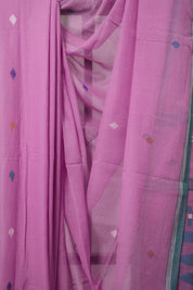 Lavender Magenta Bengal Mul Cotton Saree - SRLMBMCS030