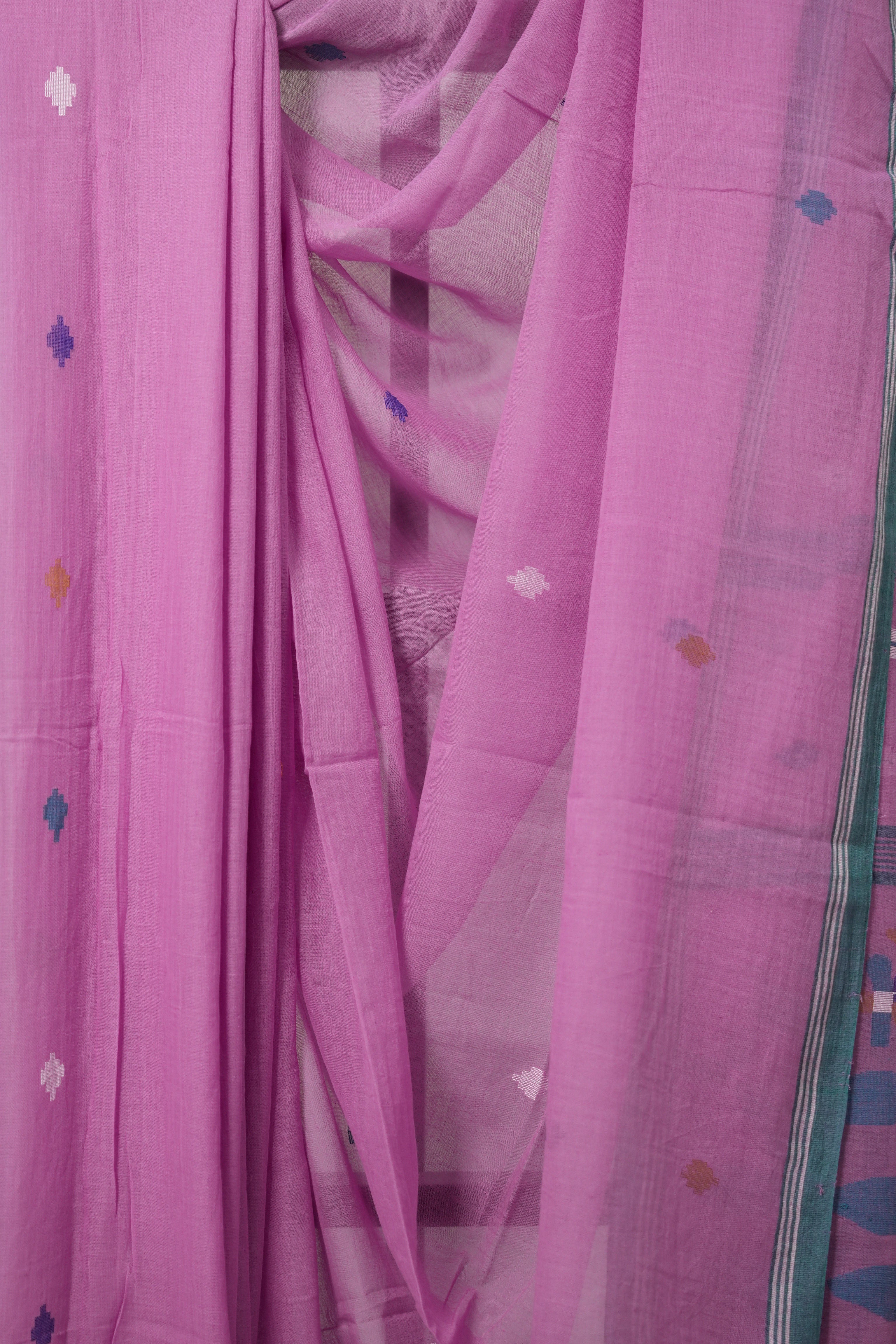 Lavender Magenta Bengal Mul Cotton Saree - SRLMBMCS030