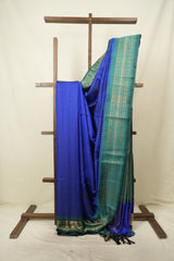 Blue Raw Silk Saree - SRBRSS1136