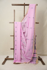 Baby Pink Bengal Mul Cotton Saree - SRBPBMCS029