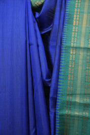 Blue Raw Silk Saree - SRBRSS1136
