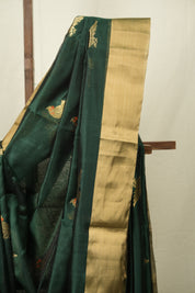 Green Chanderi Silk Saree - SRGCSS536