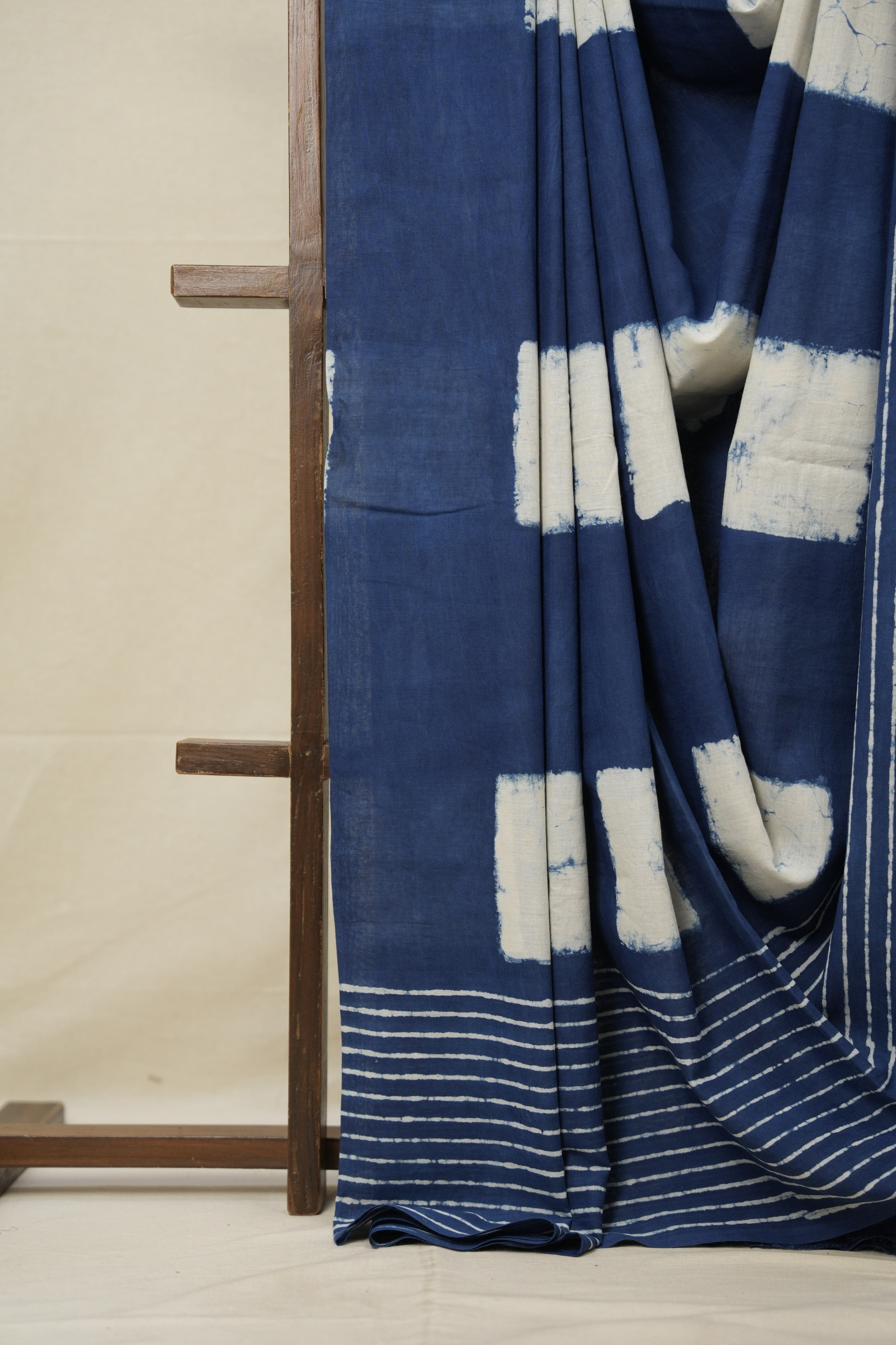 Indigo Checks HBP Cotton Saree - SRICCS2742