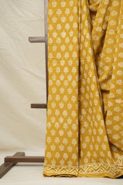 Turmeric Yellow HBP Cotton Saree - SRMYCS3008