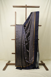 Navy Blue Chanderi Silk Saree - SRNBCSS542