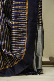 Navy Blue Chanderi Silk Saree - SRNBCSS542