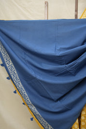 Turmeric Yellow HBP Cotton Saree - SRMYCS3008