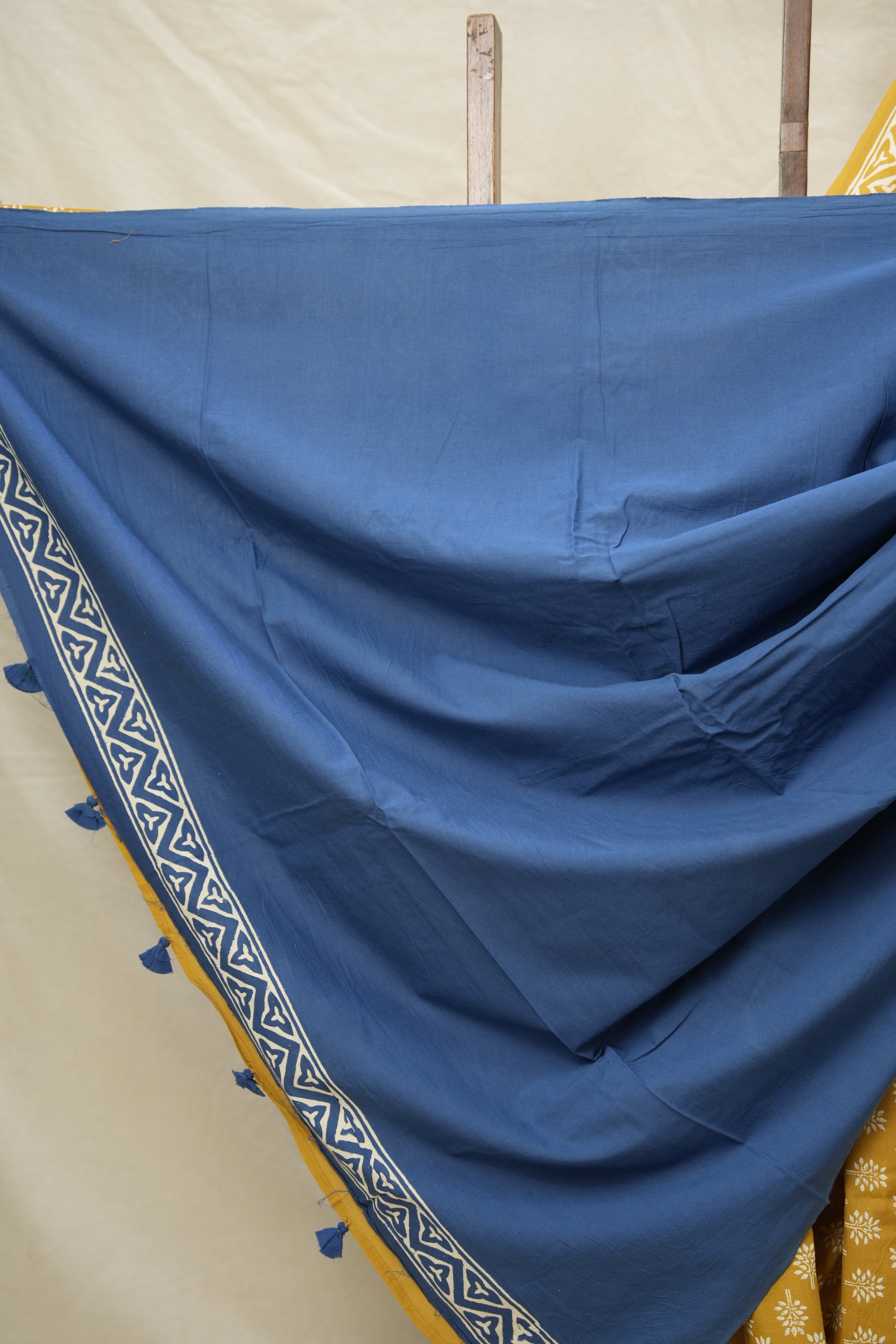 Turmeric Yellow HBP Cotton Saree - SRMYCS3008