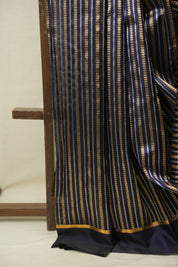 Navy Blue Chanderi Silk Saree - SRNBCSS542