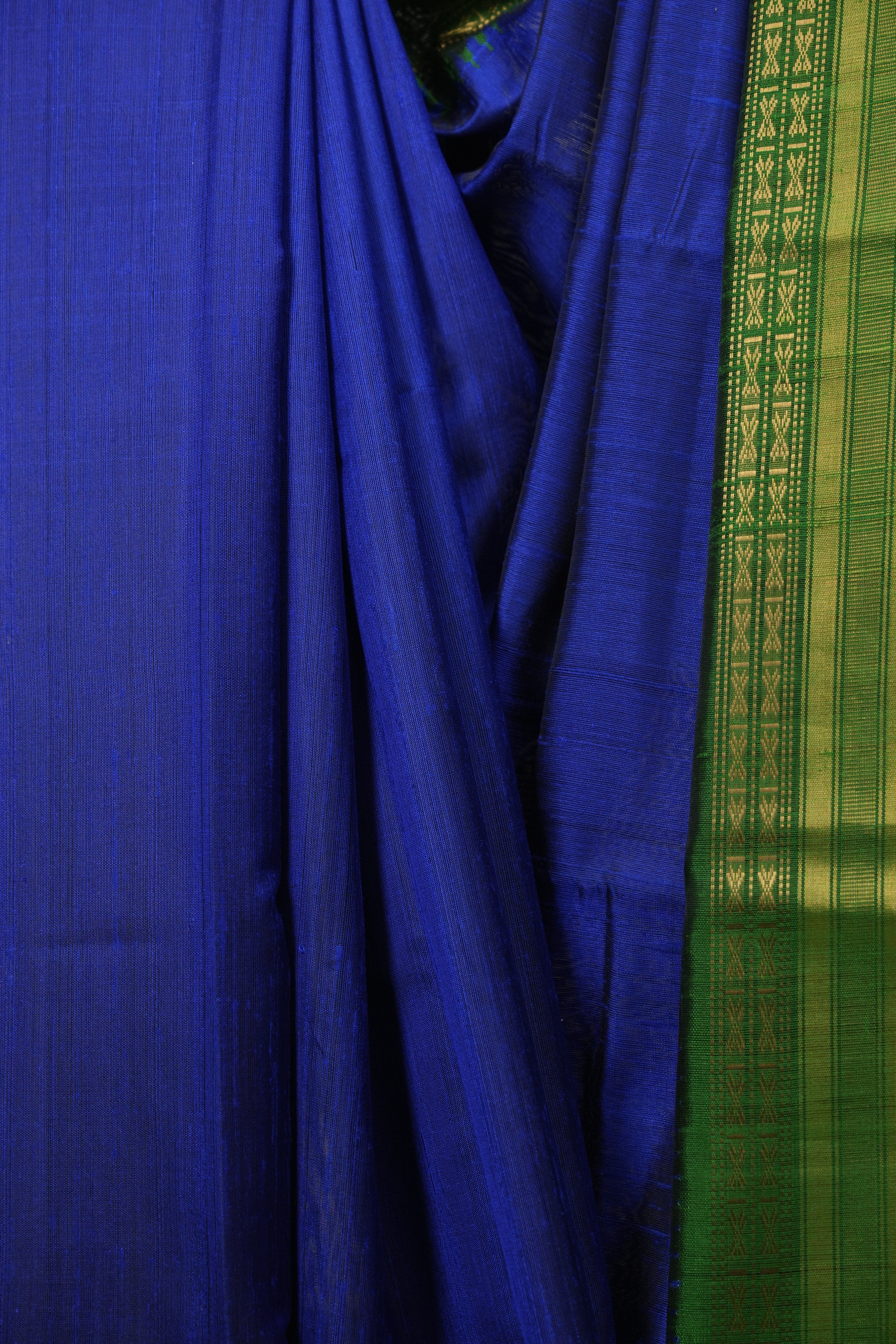 Blue Raw Silk Saree - SRBRSS1135