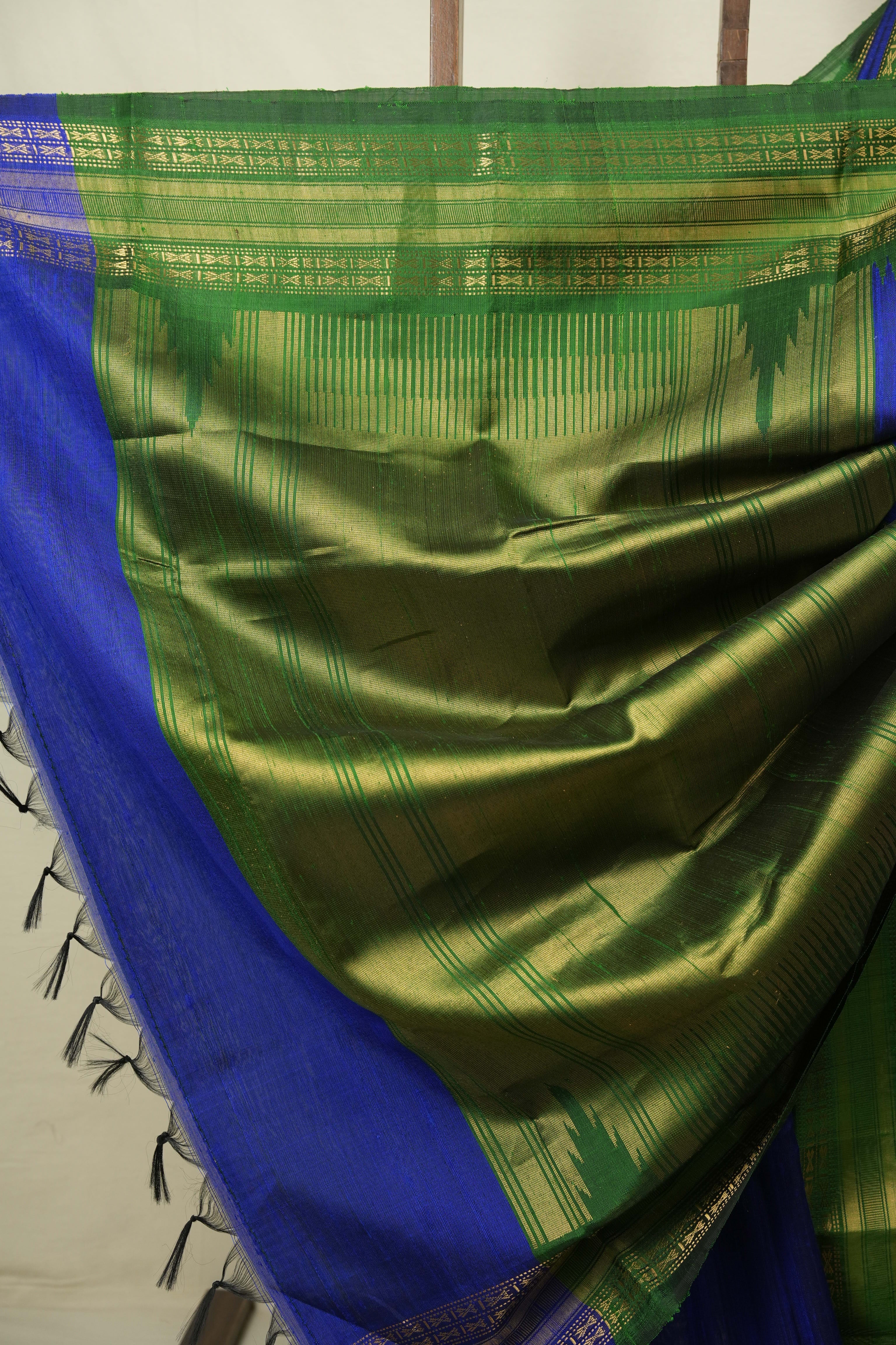 Blue Raw Silk Saree - SRBRSS1135