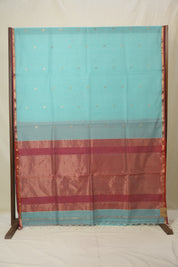 Sky Blue Maheshwari Saree - SRSBMS995