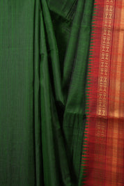 Green Raw Silk Saree - SRGRSS1138