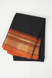 Black Kanchi Cotton Saree - SRBKCS1007