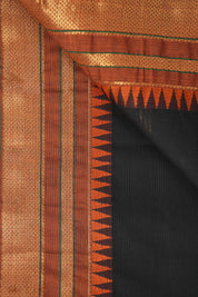 Black Kanchi Cotton Saree - SRBKCS1007