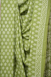 Mehndi Green  Blue HBP Cotton Saree - SRMGCS2993