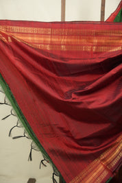 Green Raw Silk Saree - SRGRSS1138
