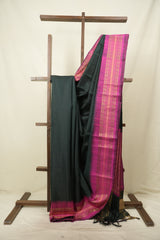 Green Raw Silk Saree - SRGRSS1137