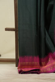 Green Raw Silk Saree - SRGRSS1137
