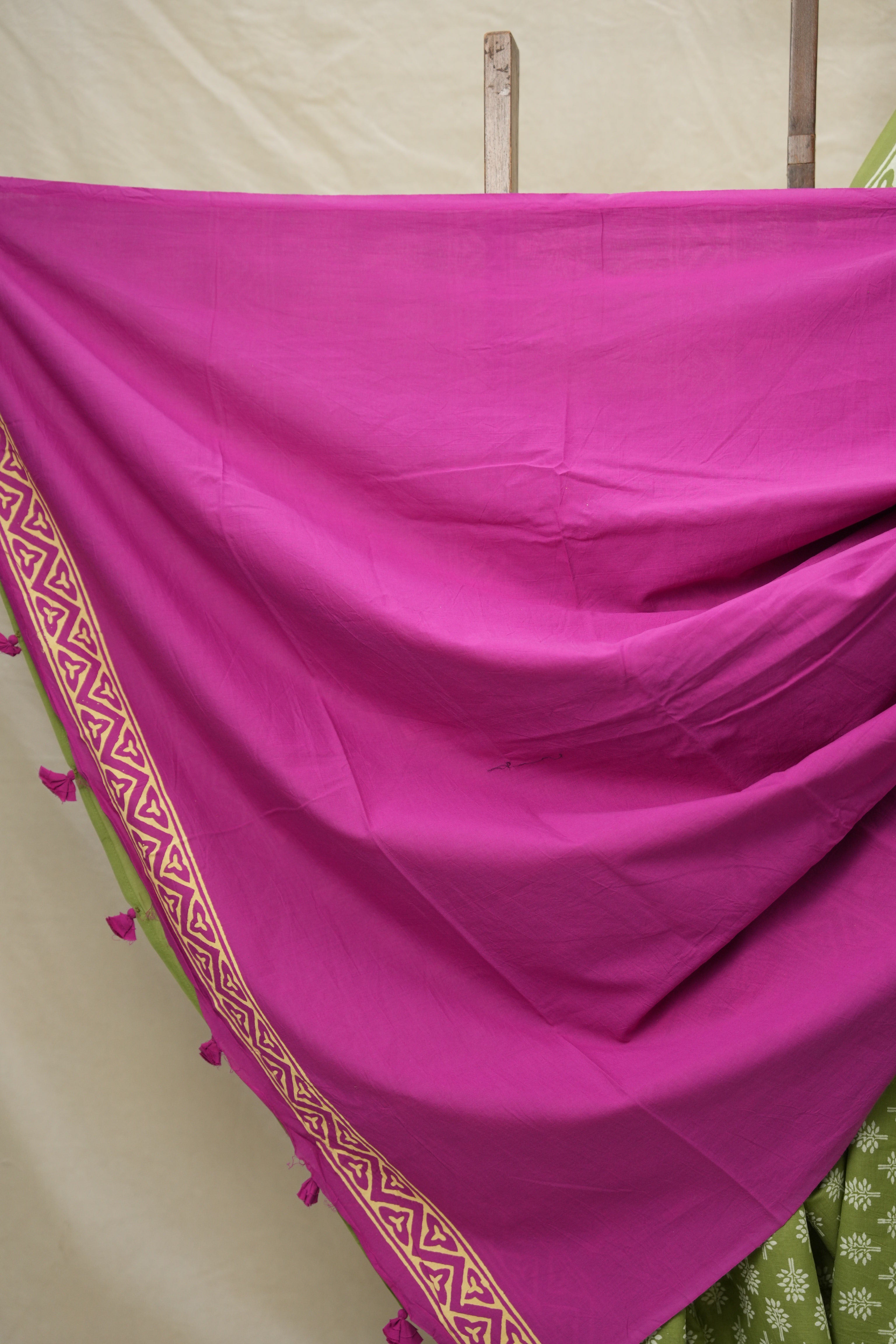 Mehndi Green  Blue HBP Cotton Saree - SRMGCS2993