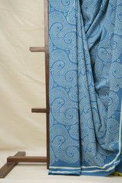 Ice Blue Blue HBP Cotton Saree - SRIBCS2992