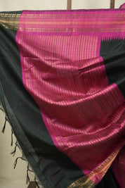 Green Raw Silk Saree - SRGRSS1137