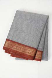 Cloud Grey Kanchi Cotton Saree - SRCGKCS1006