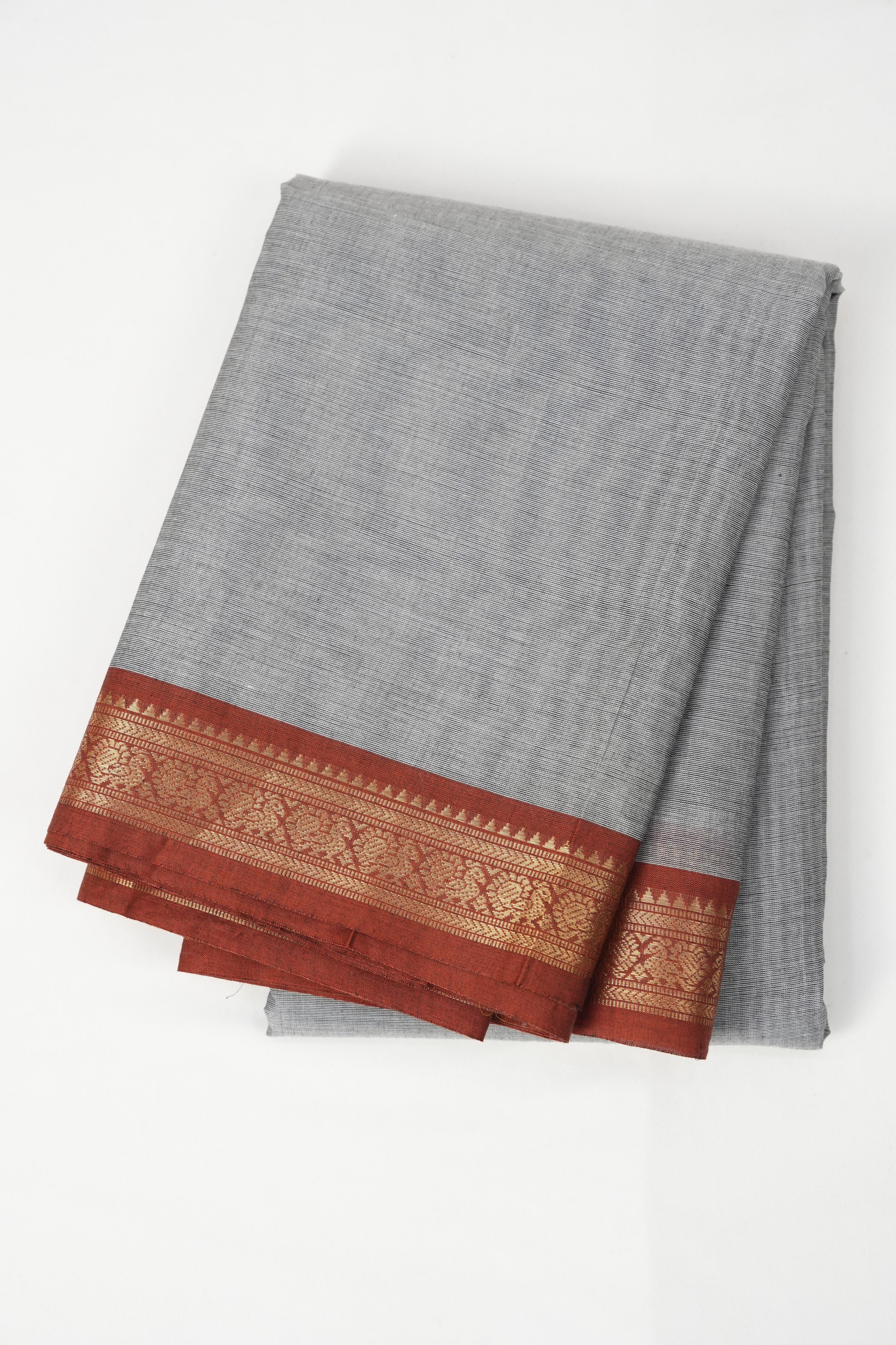 Cloud Grey Kanchi Cotton Saree - SRCGKCS1006