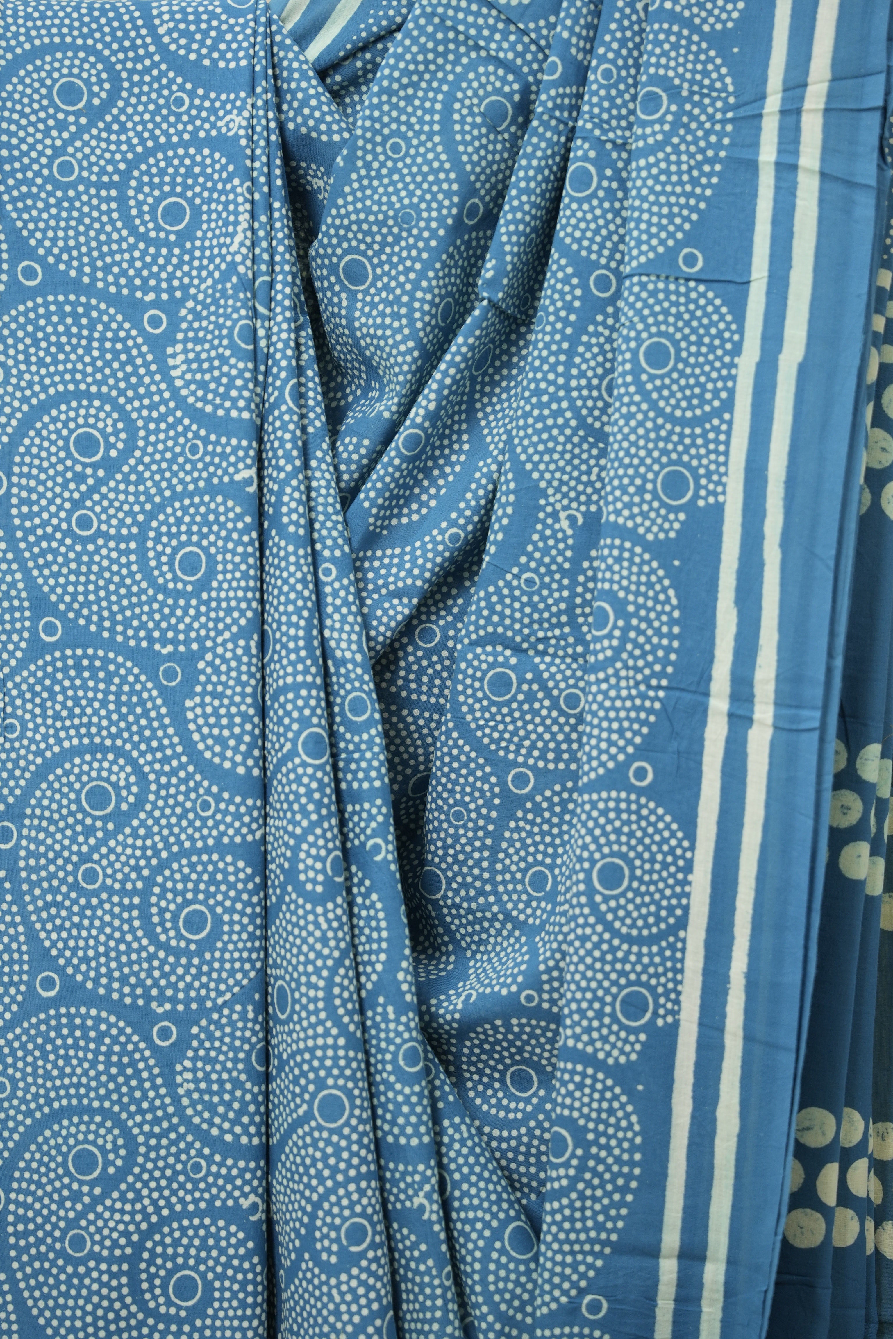 Ice Blue Blue HBP Cotton Saree - SRIBCS2992