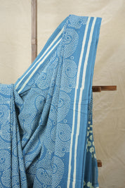 Ice Blue Blue HBP Cotton Saree - SRIBCS2992