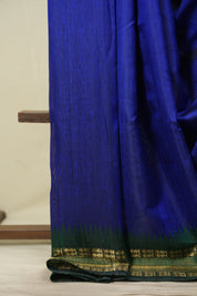 Blue Raw Silk Saree - SRBRSS1139