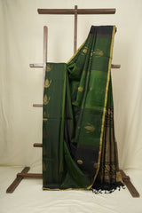 Dark Green Soft Silk Saree - SRDGSSS458