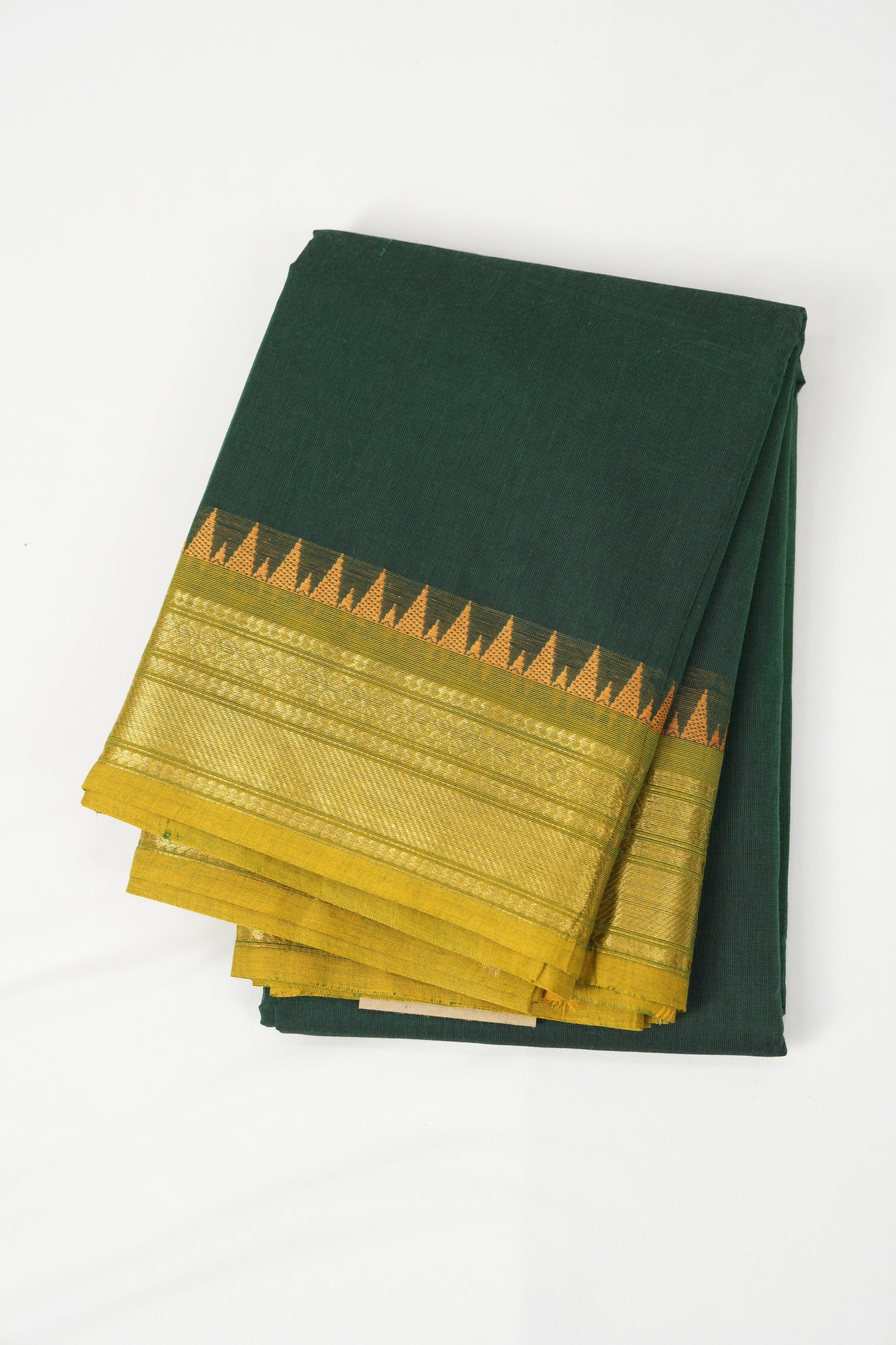 Deep Green Kanchi Cotton Saree - SRDGKCS1002