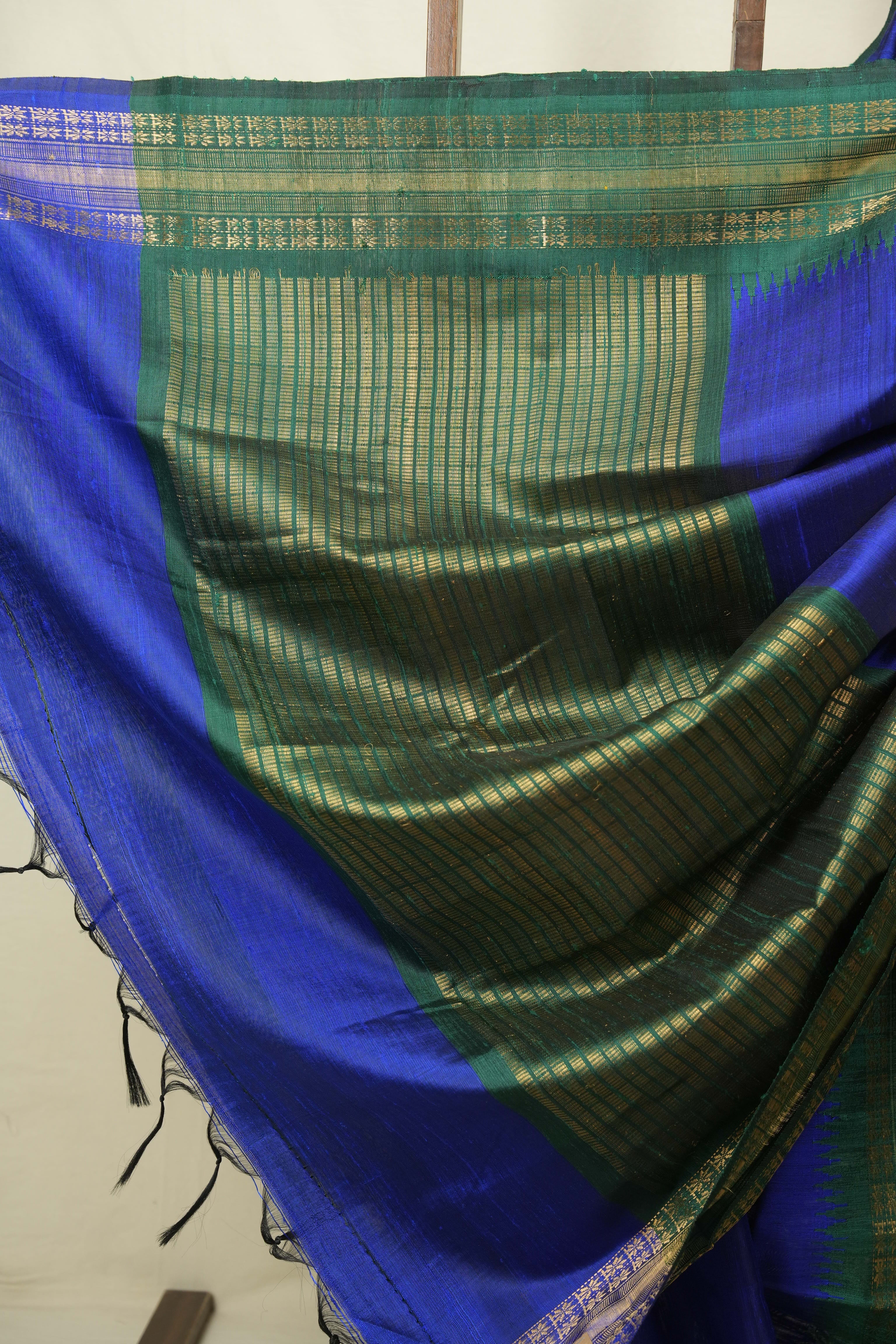 Blue Raw Silk Saree - SRBRSS1139