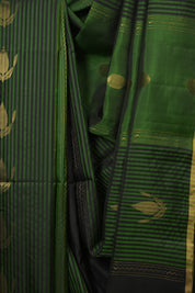 Dark Green Soft Silk Saree - SRDGSSS458