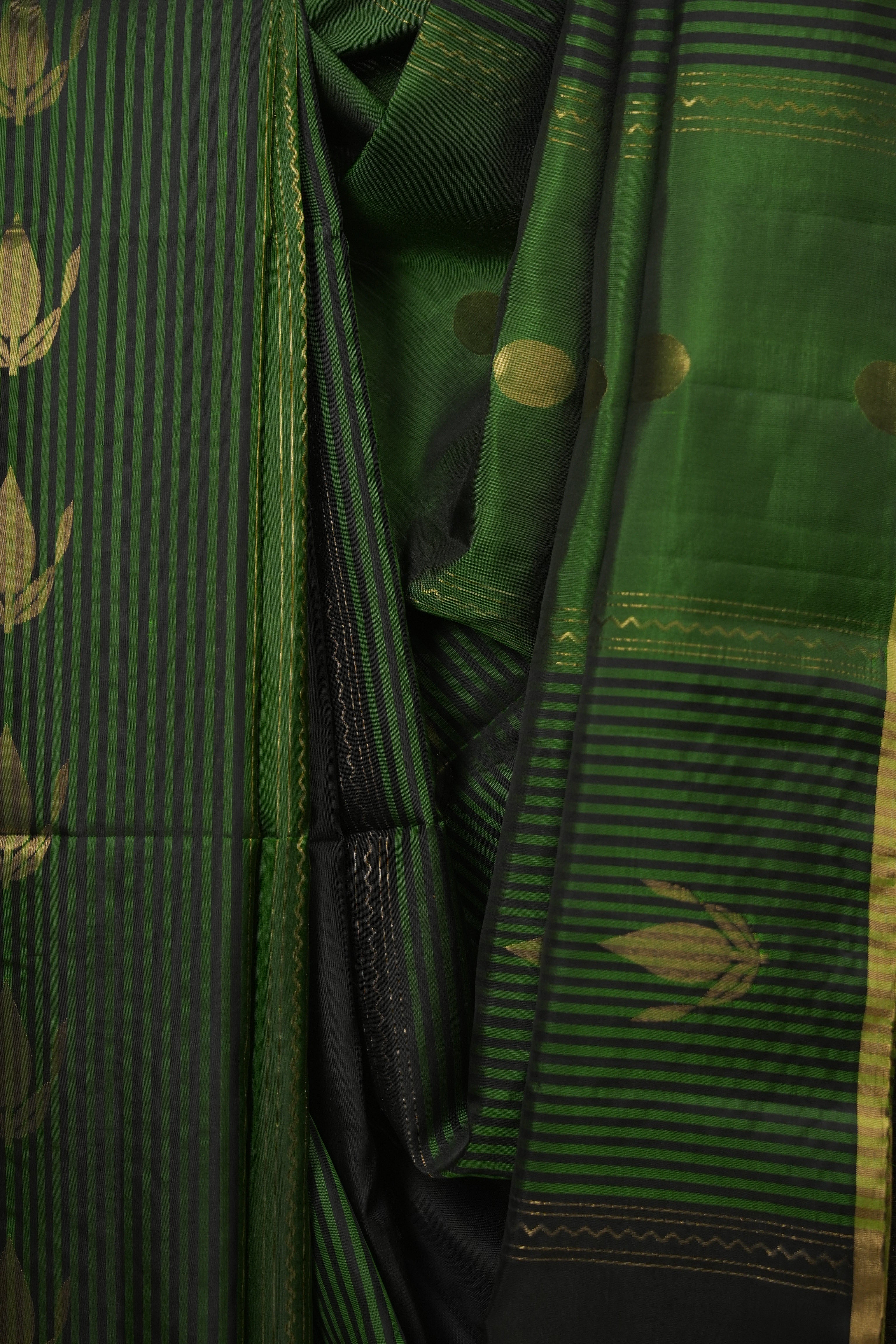 Dark Green Soft Silk Saree - SRDGSSS458