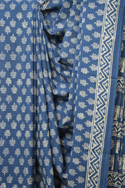 Indigo Blue HBP Cotton Saree - SRIBCS2991