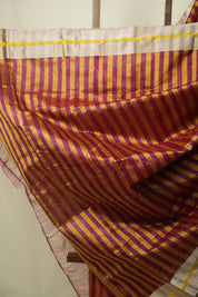 Red - Mustard Chanderi Silk Saree - SRRMCSS540