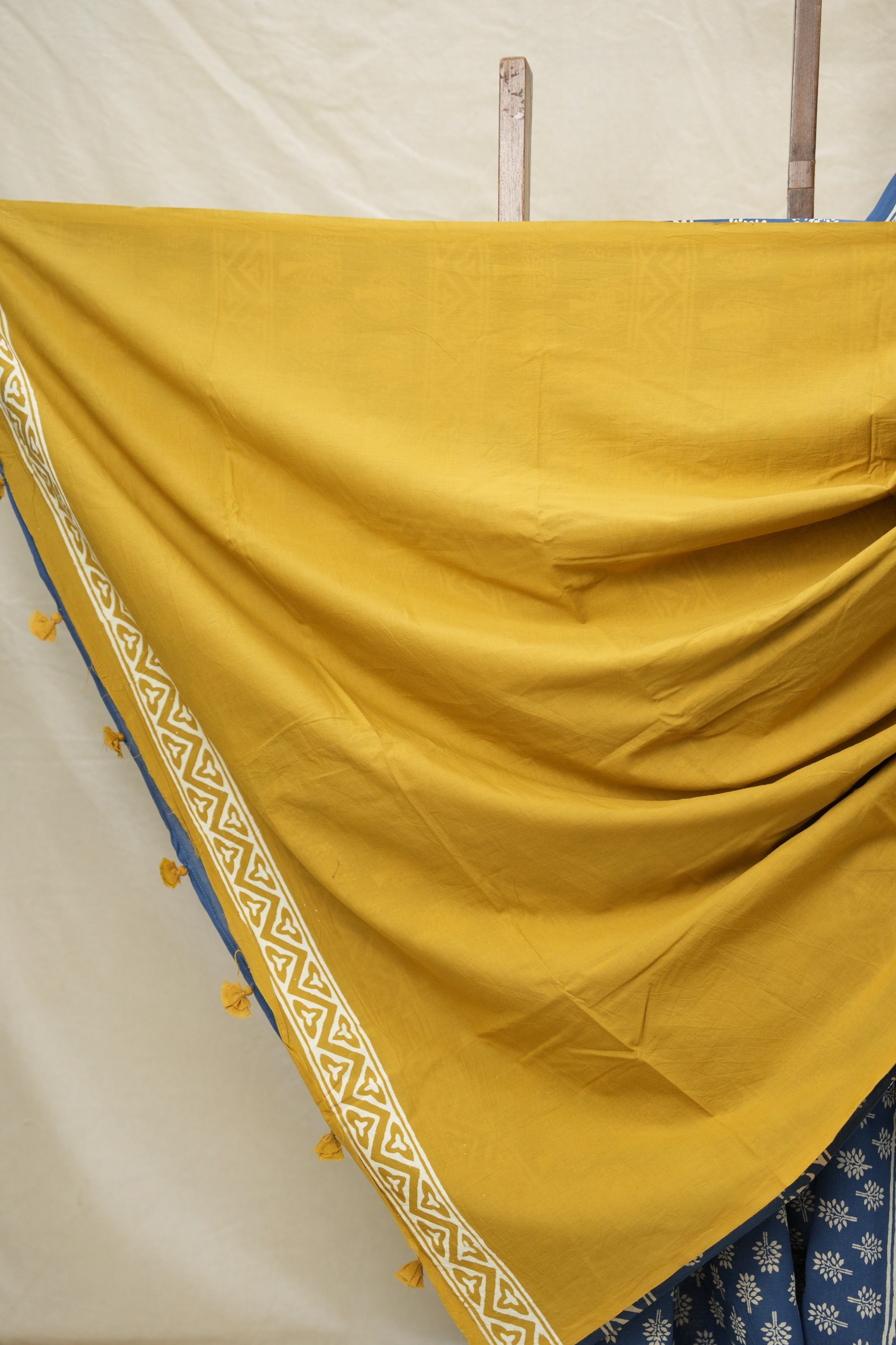 Indigo Blue HBP Cotton Saree - SRIBCS2991