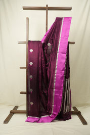 Wine Chanderi Silk Saree - SRWCSS537