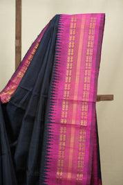 Midnight Blue Raw Silk Saree - SRMBRSS1140