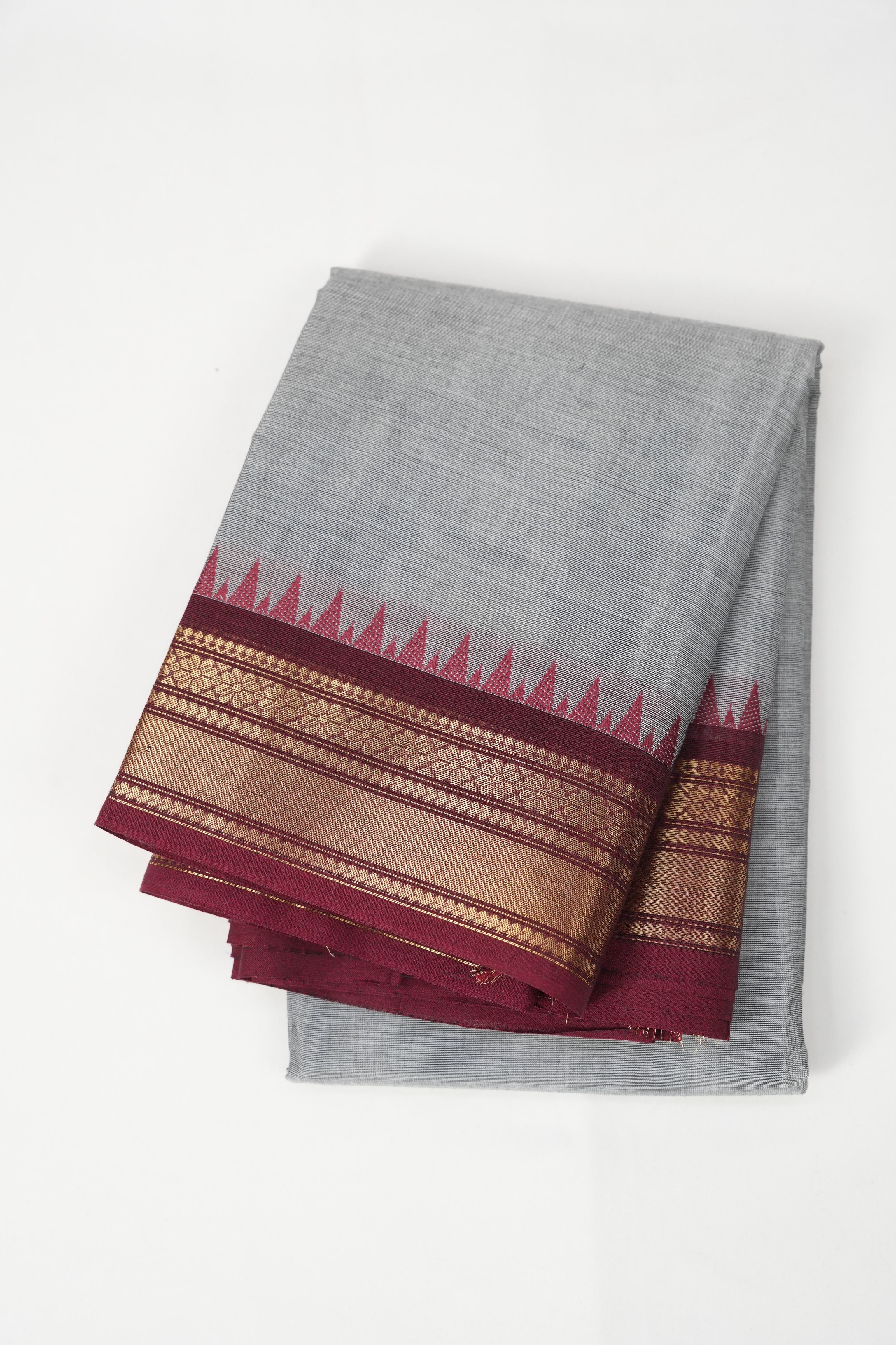 Grey Kanchi Cotton Saree - SRGKCS1000