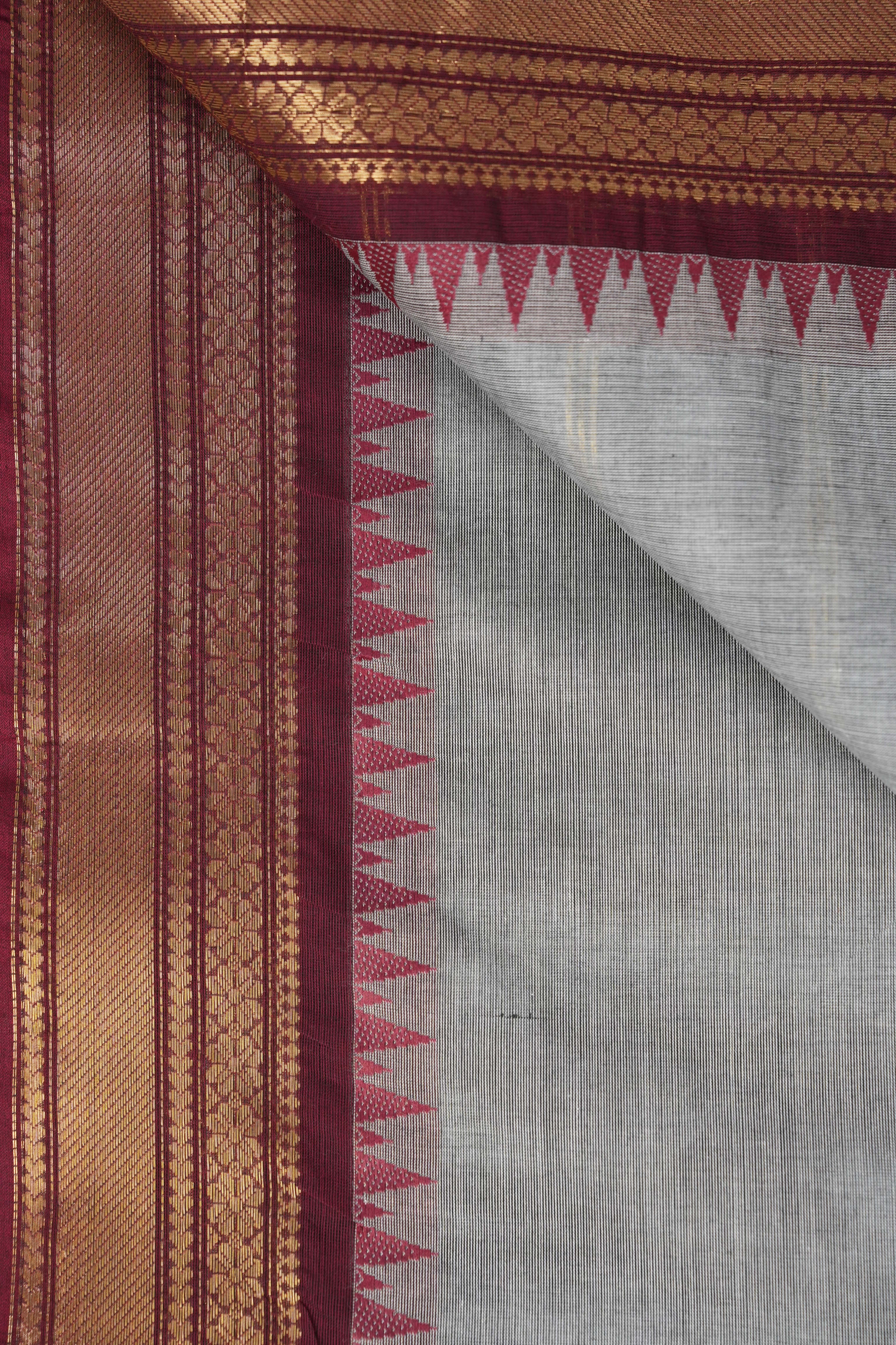 Grey Kanchi Cotton Saree - SRGKCS1000