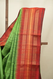 Parrot Green Raw Silk Saree - SRPGRSS1142
