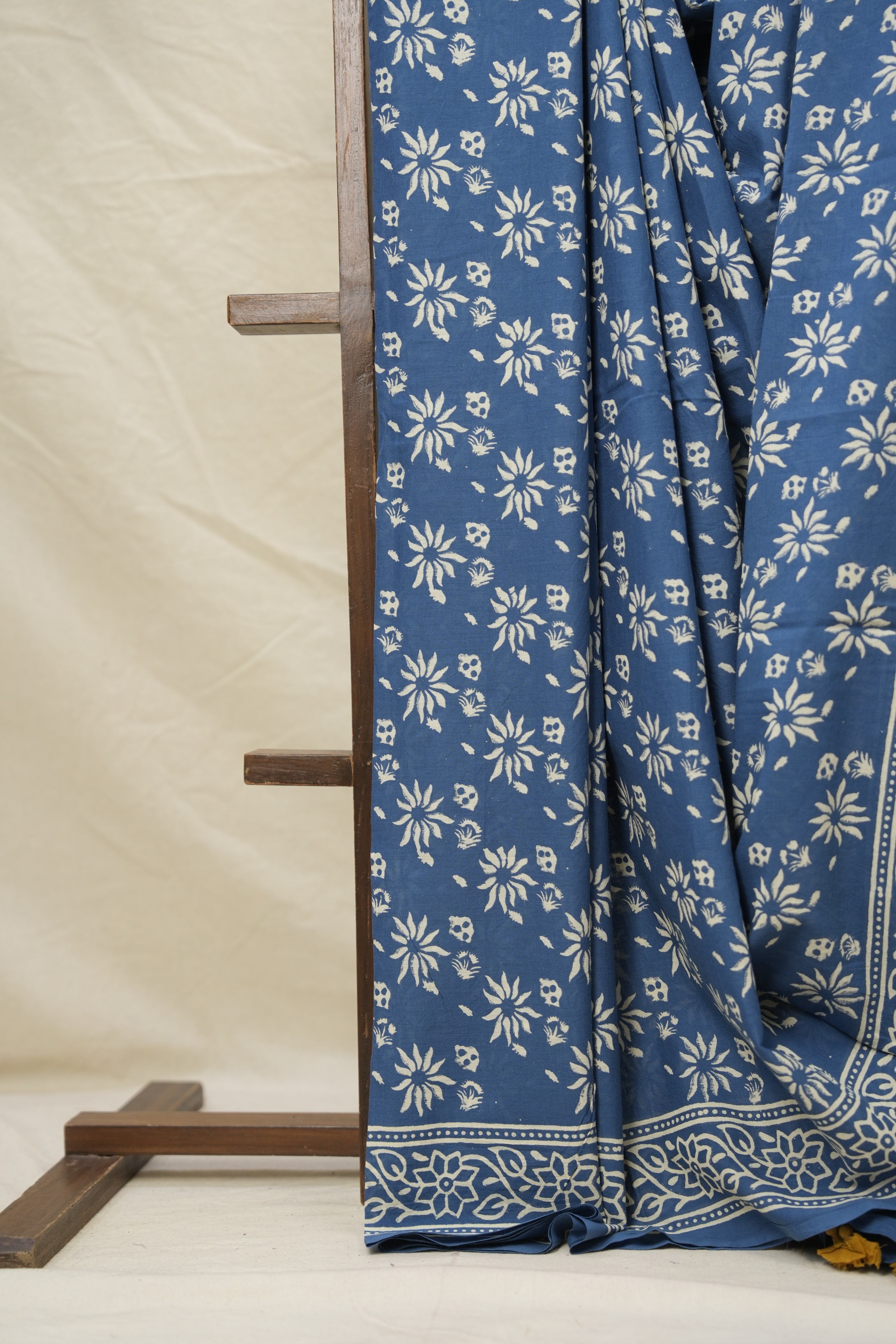 Deep Blue HBP Cotton Saree - SRDBCS2989