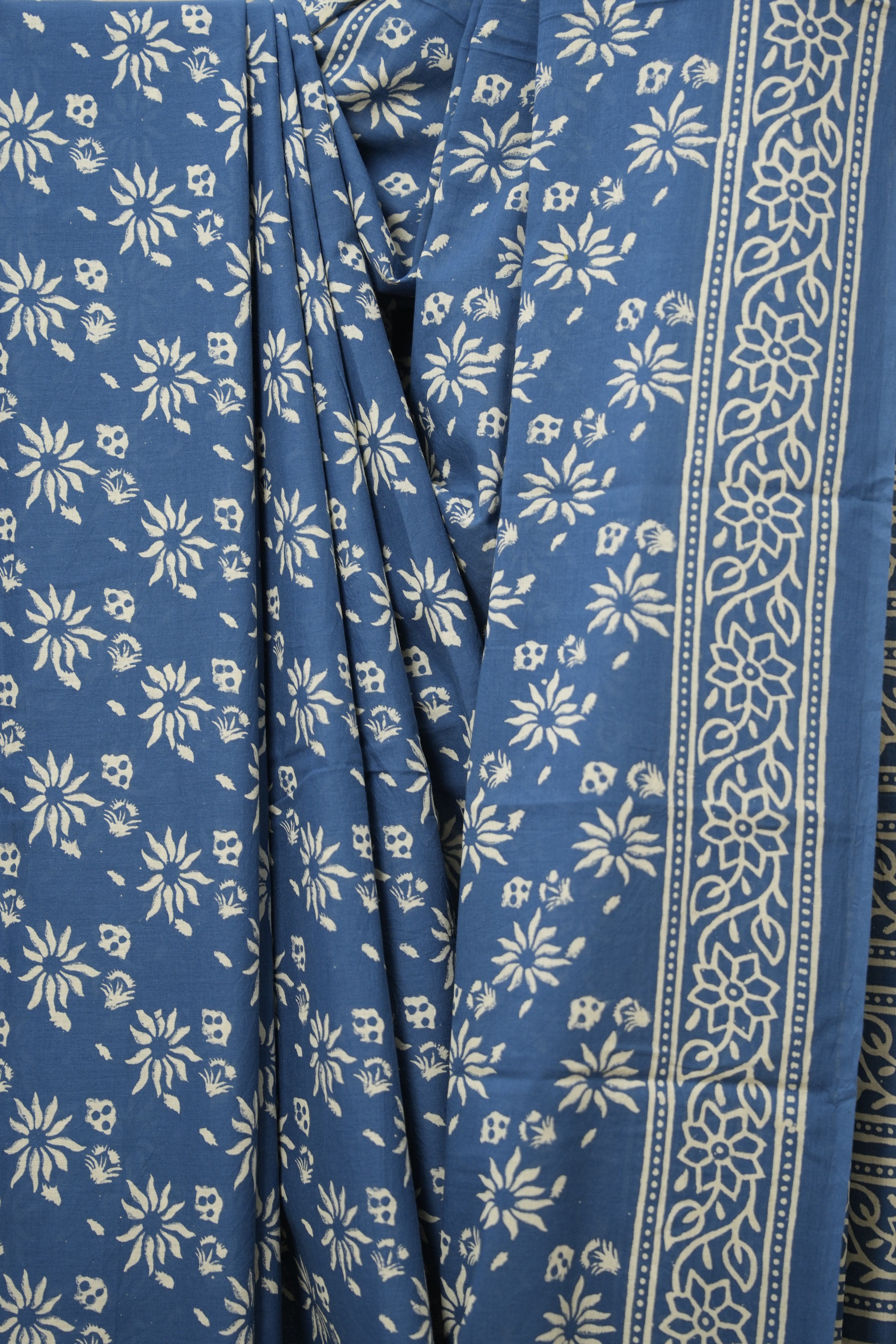 Deep Blue HBP Cotton Saree - SRDBCS2989