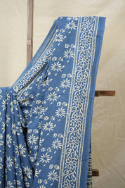 Deep Blue HBP Cotton Saree - SRDBCS2989