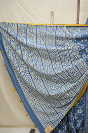 Deep Blue HBP Cotton Saree - SRDBCS2989