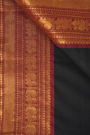 Black Kanchi Cotton Saree - SRBKCS997